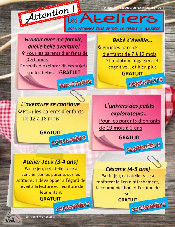 vacances, ACFM, Association Carrefour Famille Montcalm 